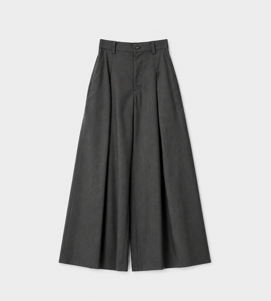 Inverted Tuck Flare Pants Charcoal