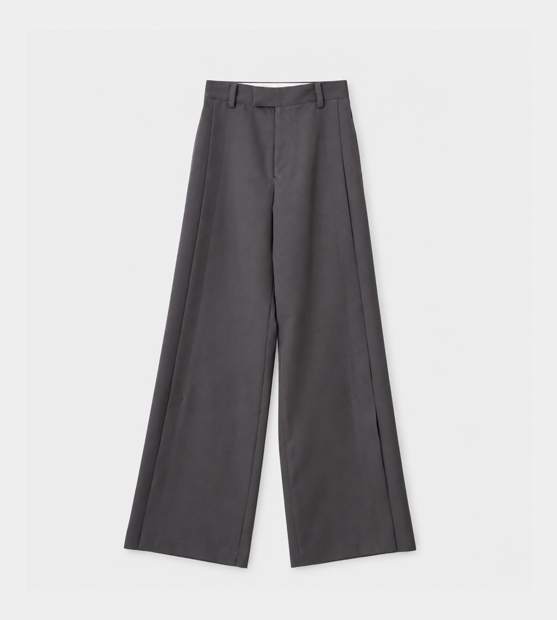 UJOH - Front Slit Flare Pants Steel Grey