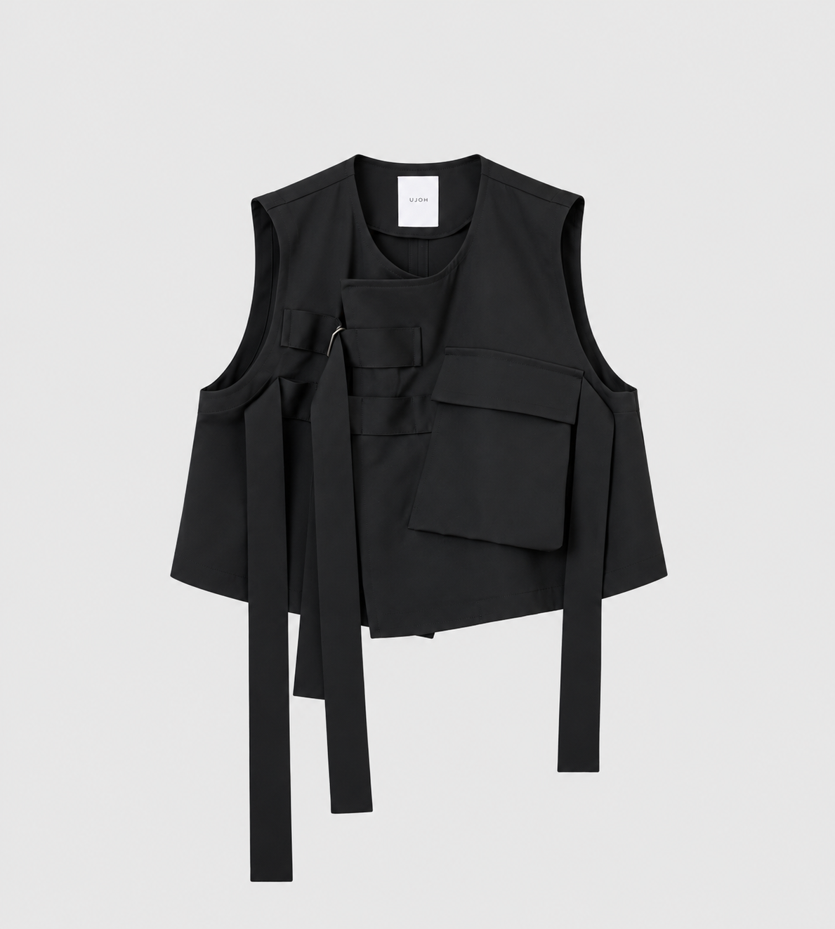 UJOH - Big Pocket W Belted Vest Black