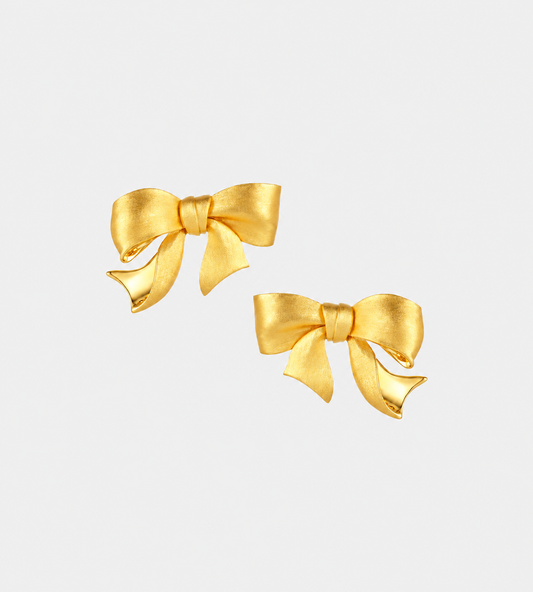 Yvmin X Shushu/Tong Gift Bowknot Earring Gold