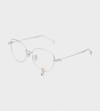 YVMIN - Flocked Bear Decorative Gemstone Pendant Glasses Silver