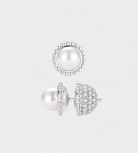 YVMIN - Double Ball Pearl Earring Silver