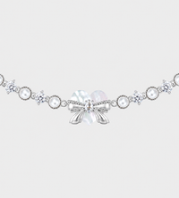 YVMIN - Heart Shaped Pearl Chain Necklace Silver