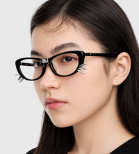YVMIN - Bowknot Kitten Whisker Glasses Black