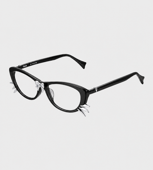 Bowknot Kitten Whisker Glasses Black