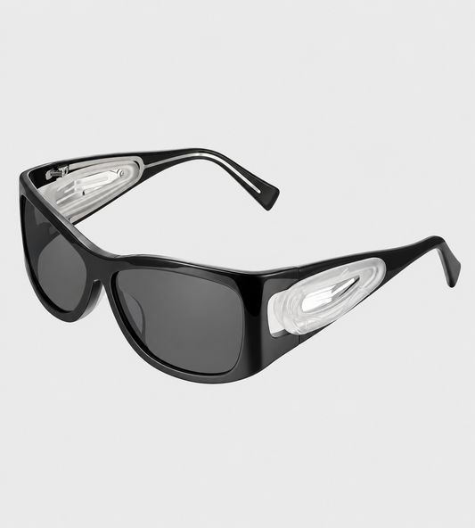 Bowknot Hair Clip Glasses Black