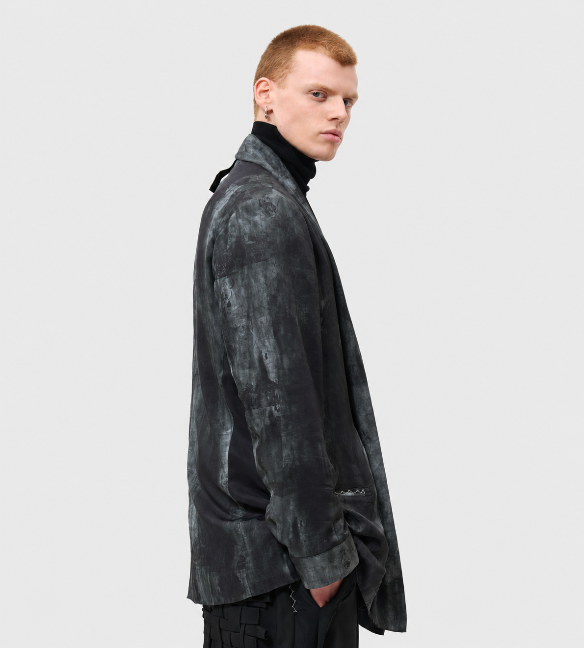 Giovanni Cavagna - Reversible Pompeii Print  Blazer Blk/Grey