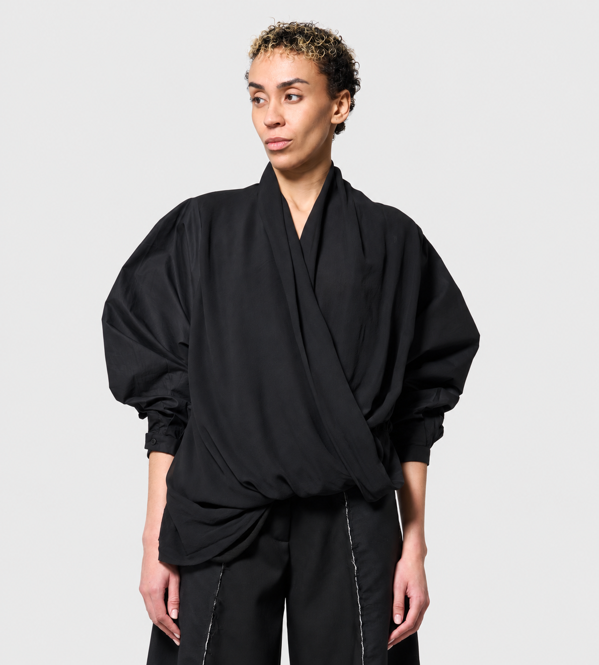 Deconstructive Silk Shirt Black