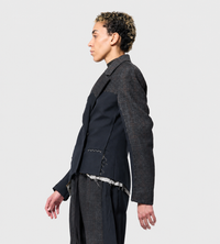 Giovanni Cavagna - Patchwork Cropped Blazer Black