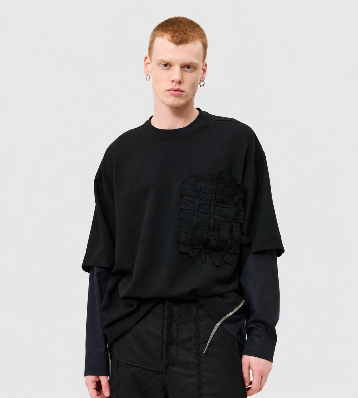 Giovanni Cavagna - Layered Long Sleeve T-Shirt Black