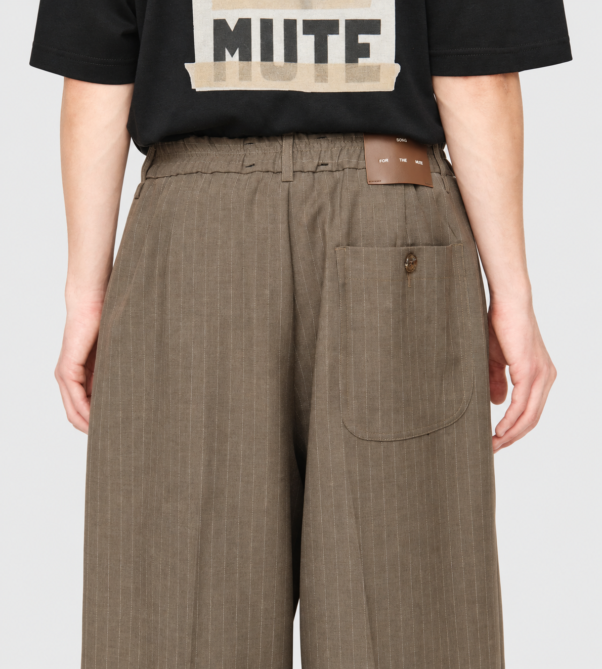 Wide Double Pleated Pants Taupe