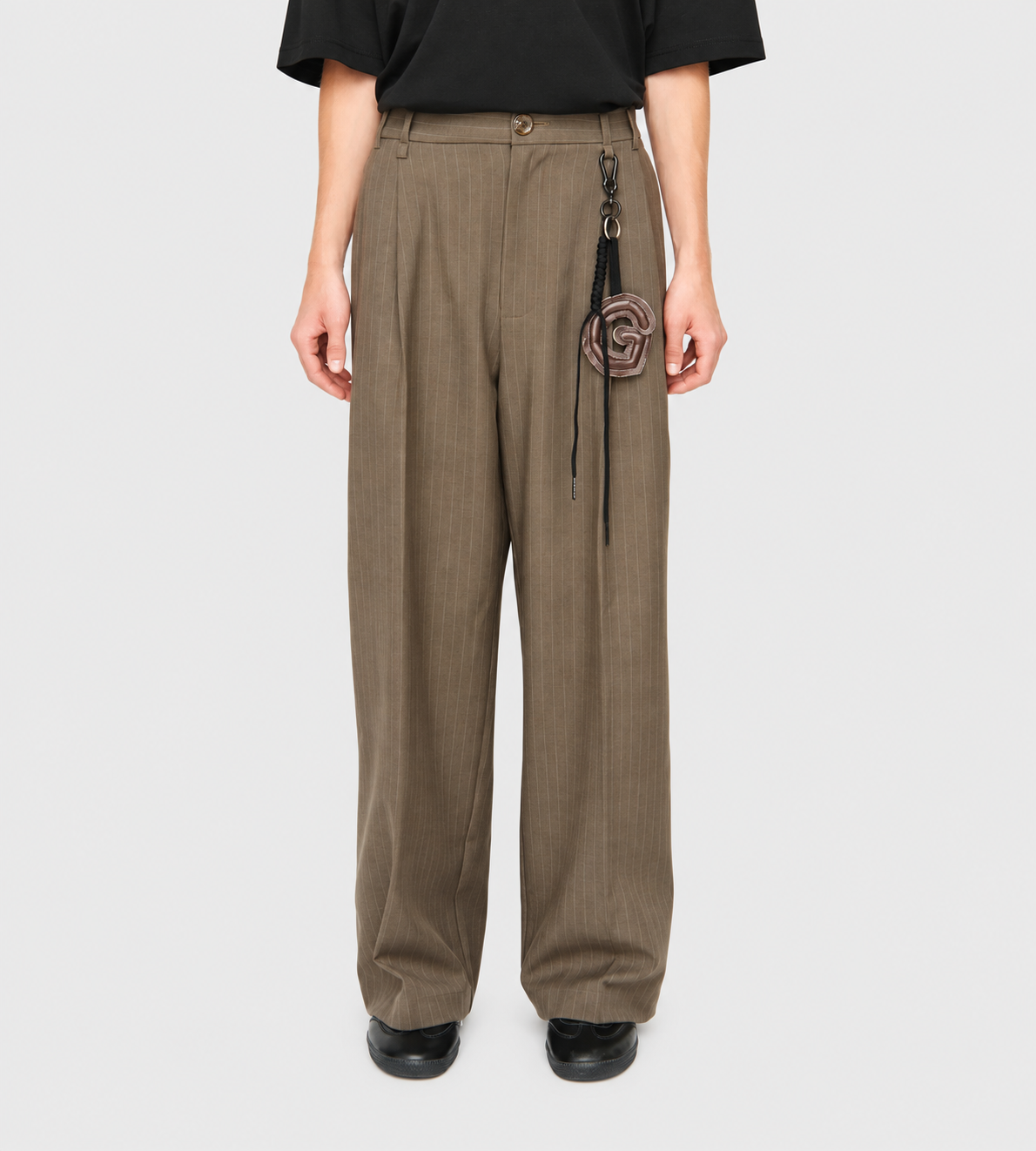 Wide Double Pleated Pants Taupe