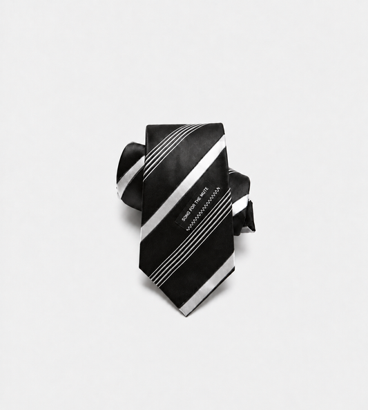Satin Playground Tie Blk/Wht