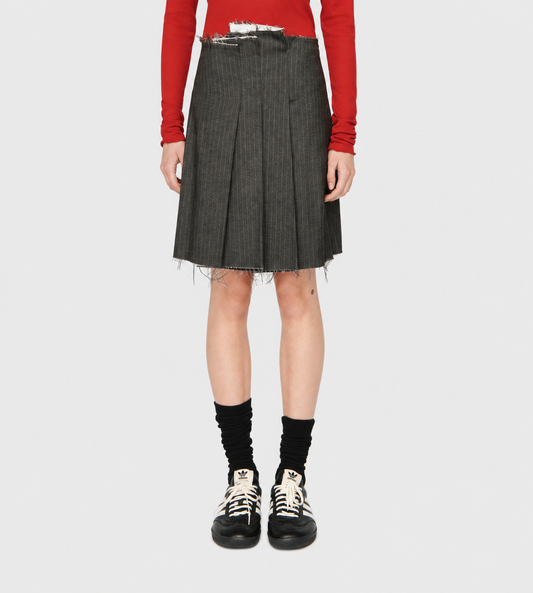 Song for the Mute - Pleated Mini Skirt Charcoal