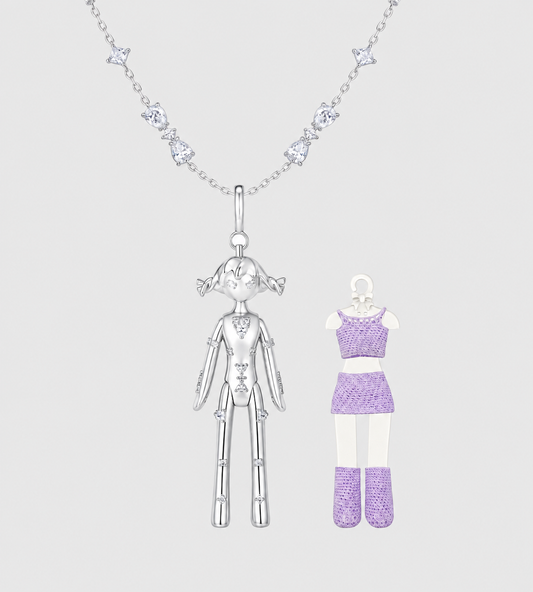 YVMIN - Small Girl Necklace Silver