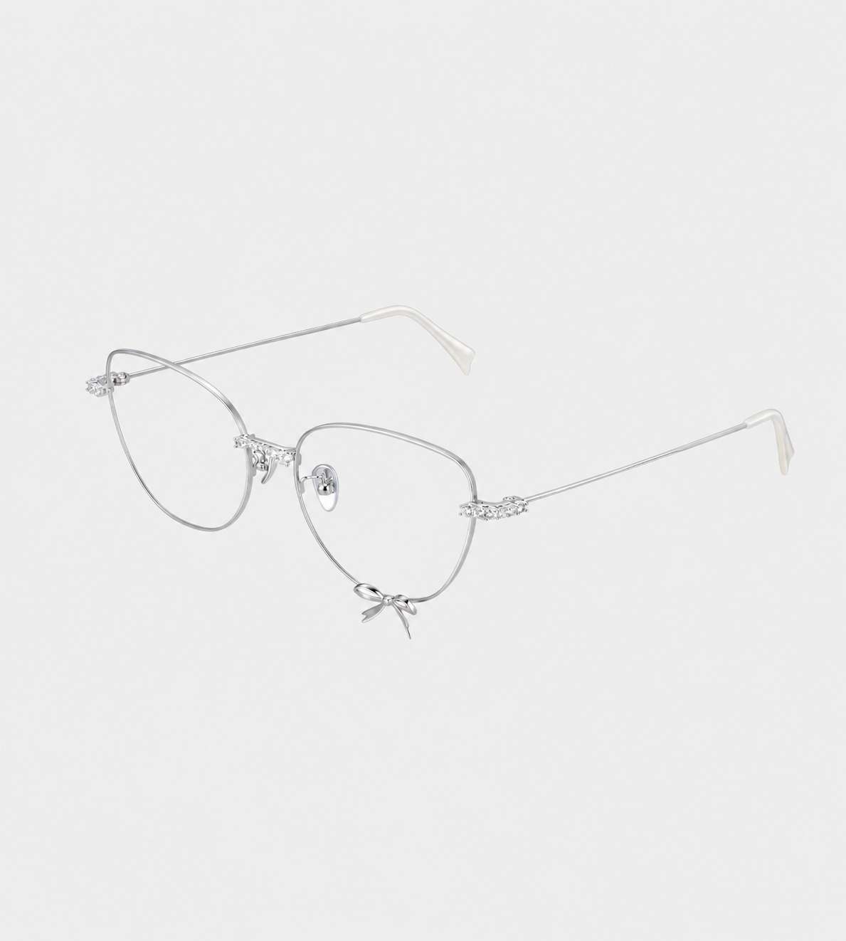 Metal Bowknot Glasses Silver