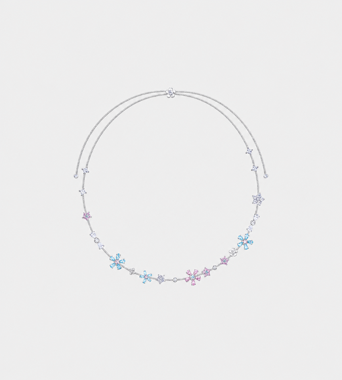 Zircon Flowers Necklace Multicolor