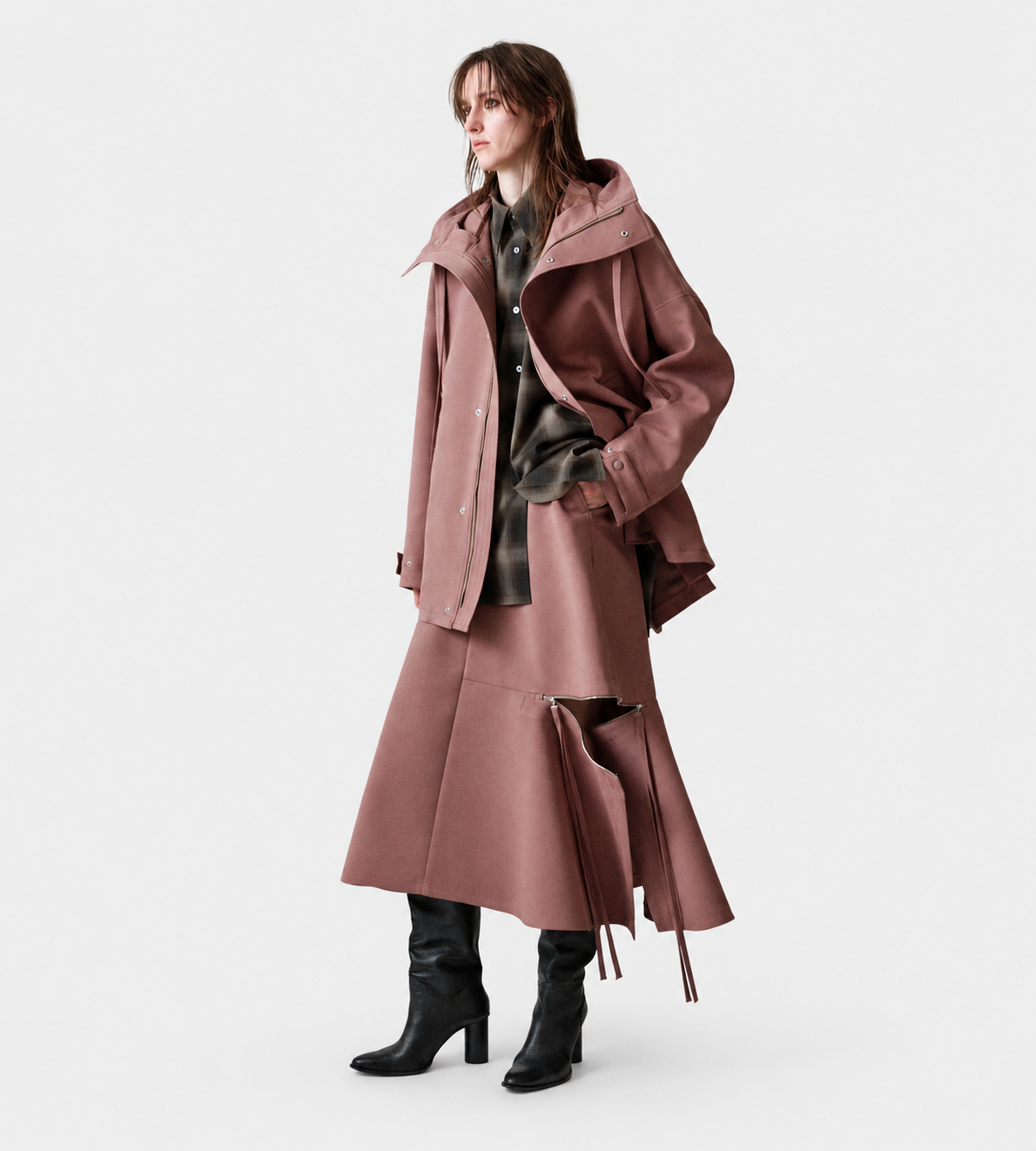 UJOH - Hood Zip Blouson Rosy Brown