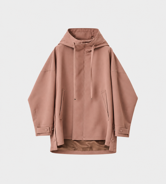 Hood Zip Blouson Rosy Brown