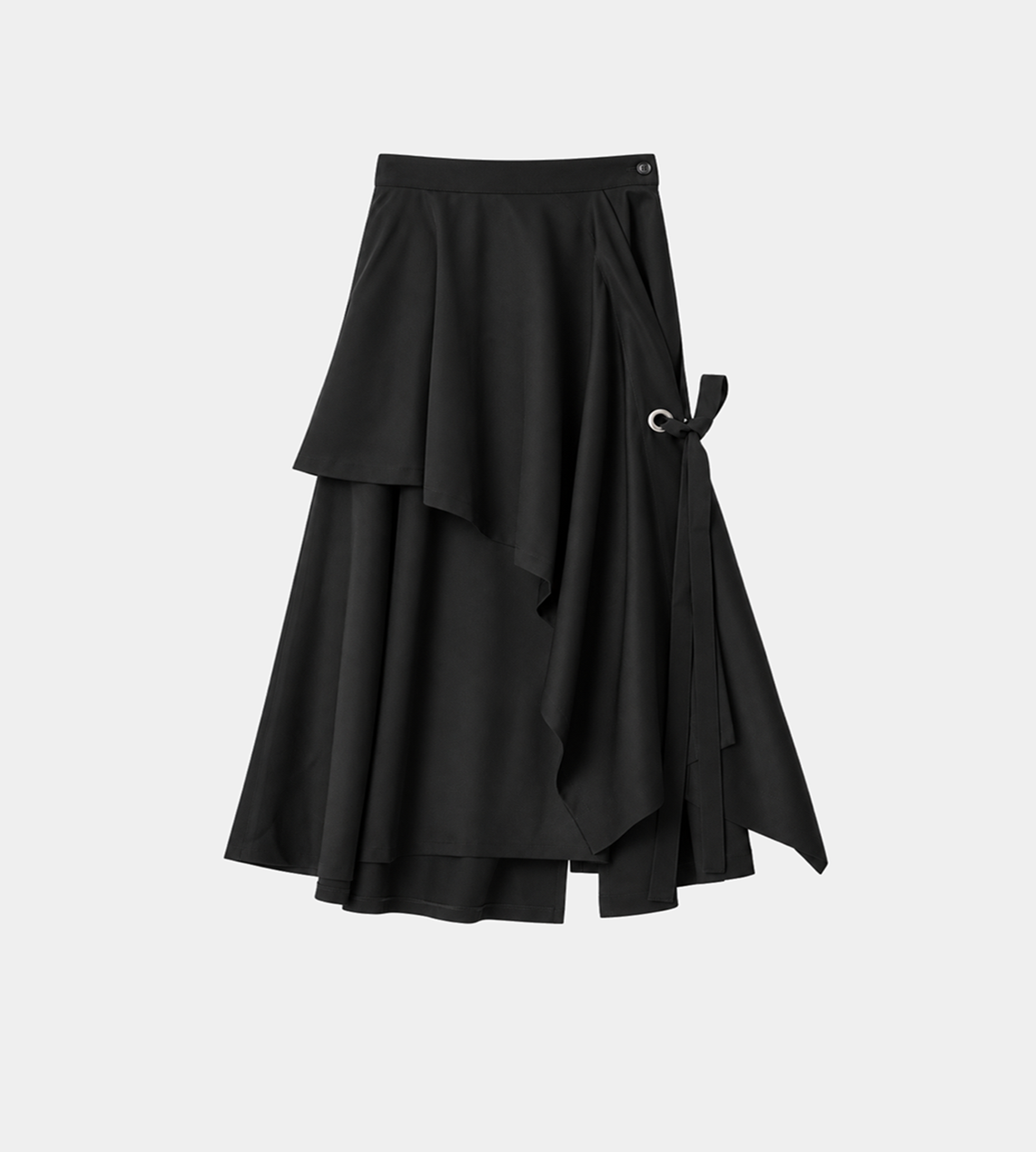 UJOH - Eyelet Drape Skirt Black