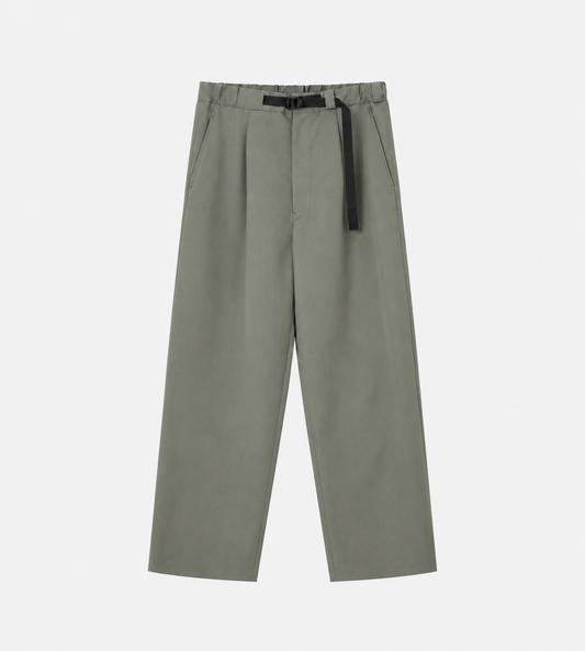Tape-Belt 1 Tuck Pants Moss Green