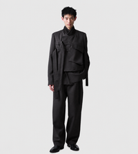 UJOH - Big Pocket W Belted Vest Black