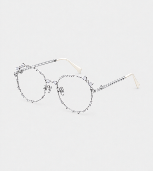 Bitter Salty Glaze Large Frame Glasses Silver