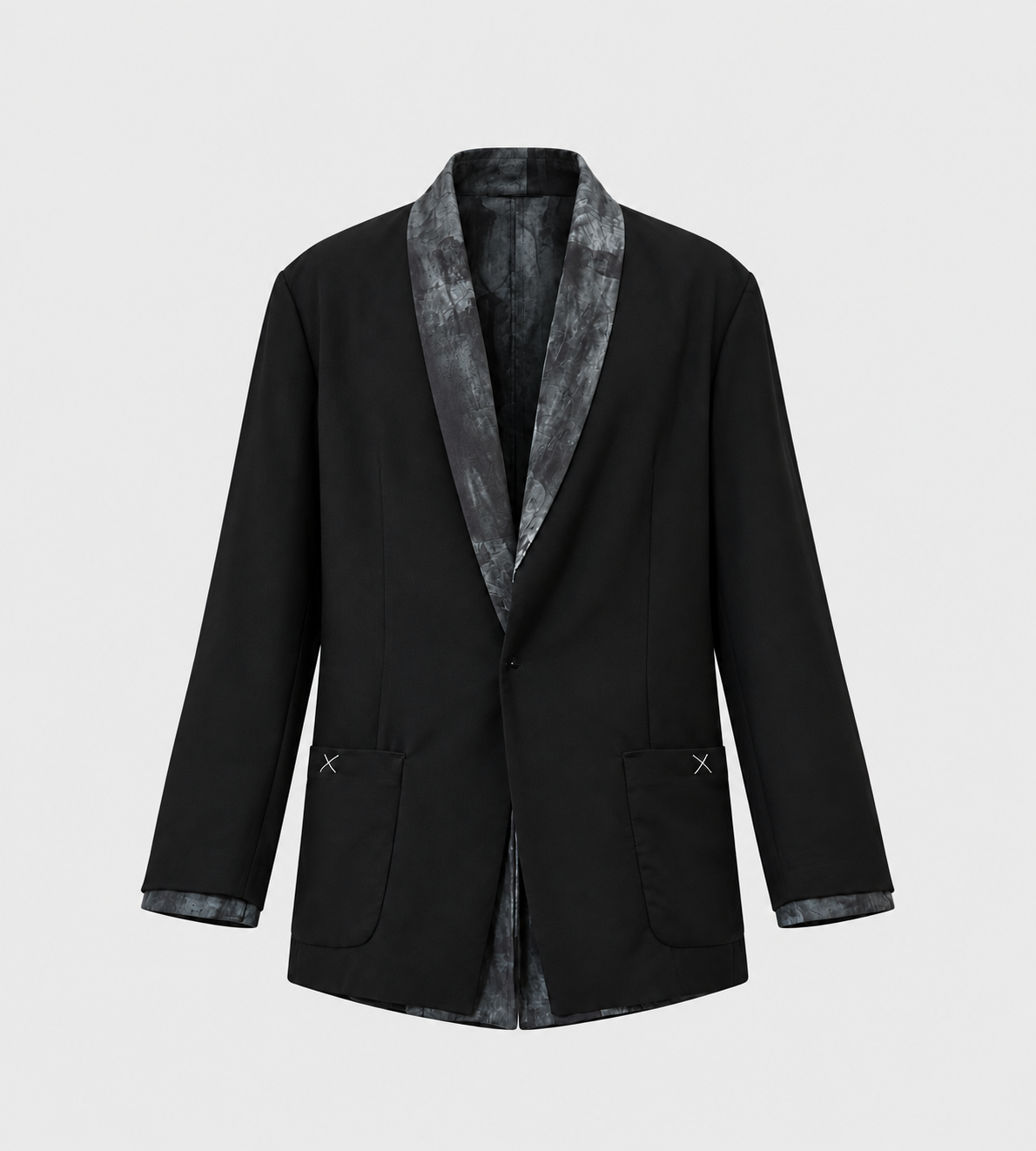 Giovanni Cavagna - Reversible Pompeii Print  Blazer Blk/Grey
