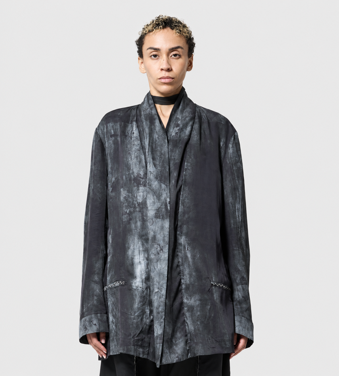 Giovanni Cavagna - Reversible Pompeii Print  Blazer Blk/Grey