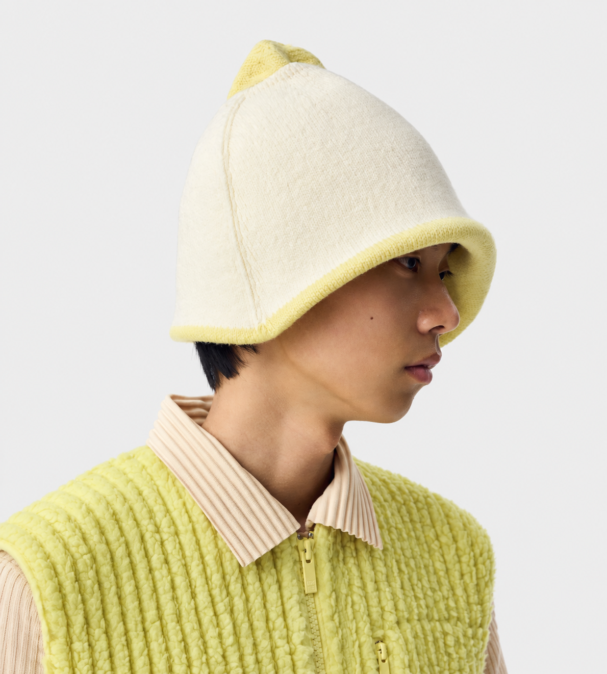 HOMME PLISSE ISSEY MIYAKE - Winter Gear Color Block Beanie Yellow