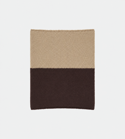 HOMME PLISSE ISSEY MIYAKE - Winter Gear Color Block Neck Warmer Brown