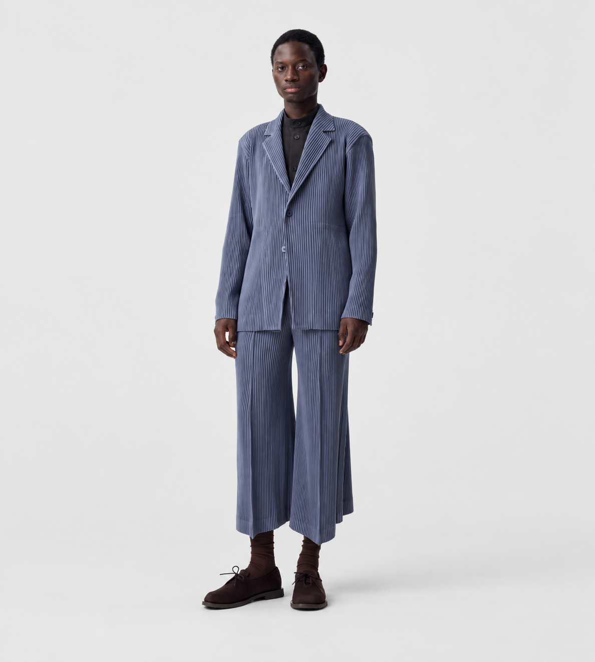 Kersey Pleats Jacket Blue Grey