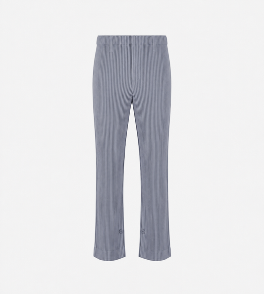 HOMME PLISSE ISSEY MIYAKE - Kersey Pleats Straight-Leg Trousers Blue Grey