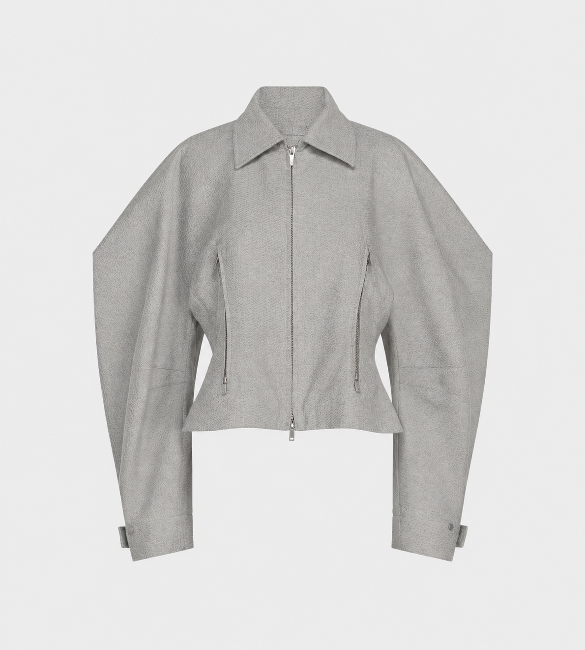 REFLECTION Sculptural Zip Jacket Gray