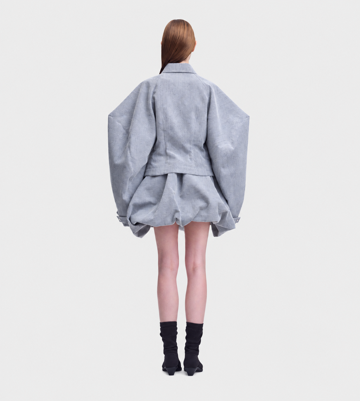 REFLECTION Sculptural Zip Jacket Gray