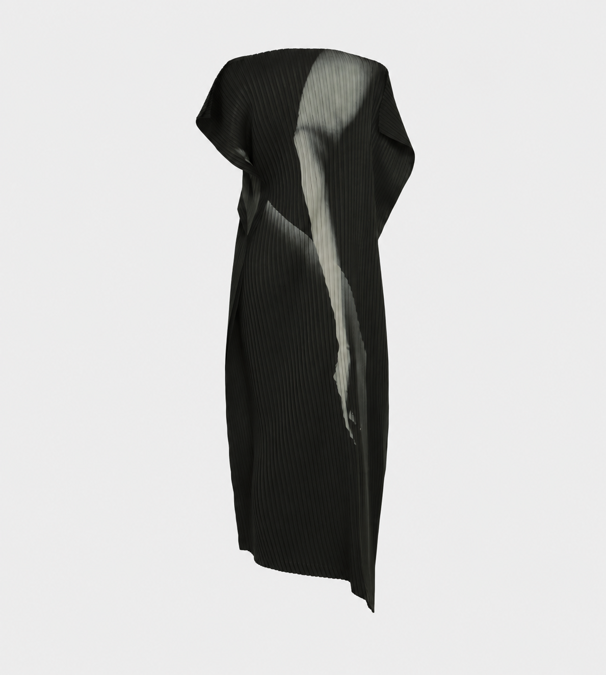 ISSEY MIYAKE - Hands Of Lover Pleats Asymmetric Dress Blk