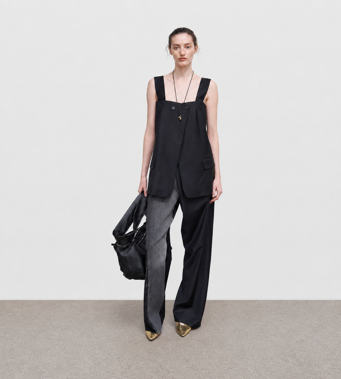 LITKOVSKA - Wool-Blend Tailored Vest Blk