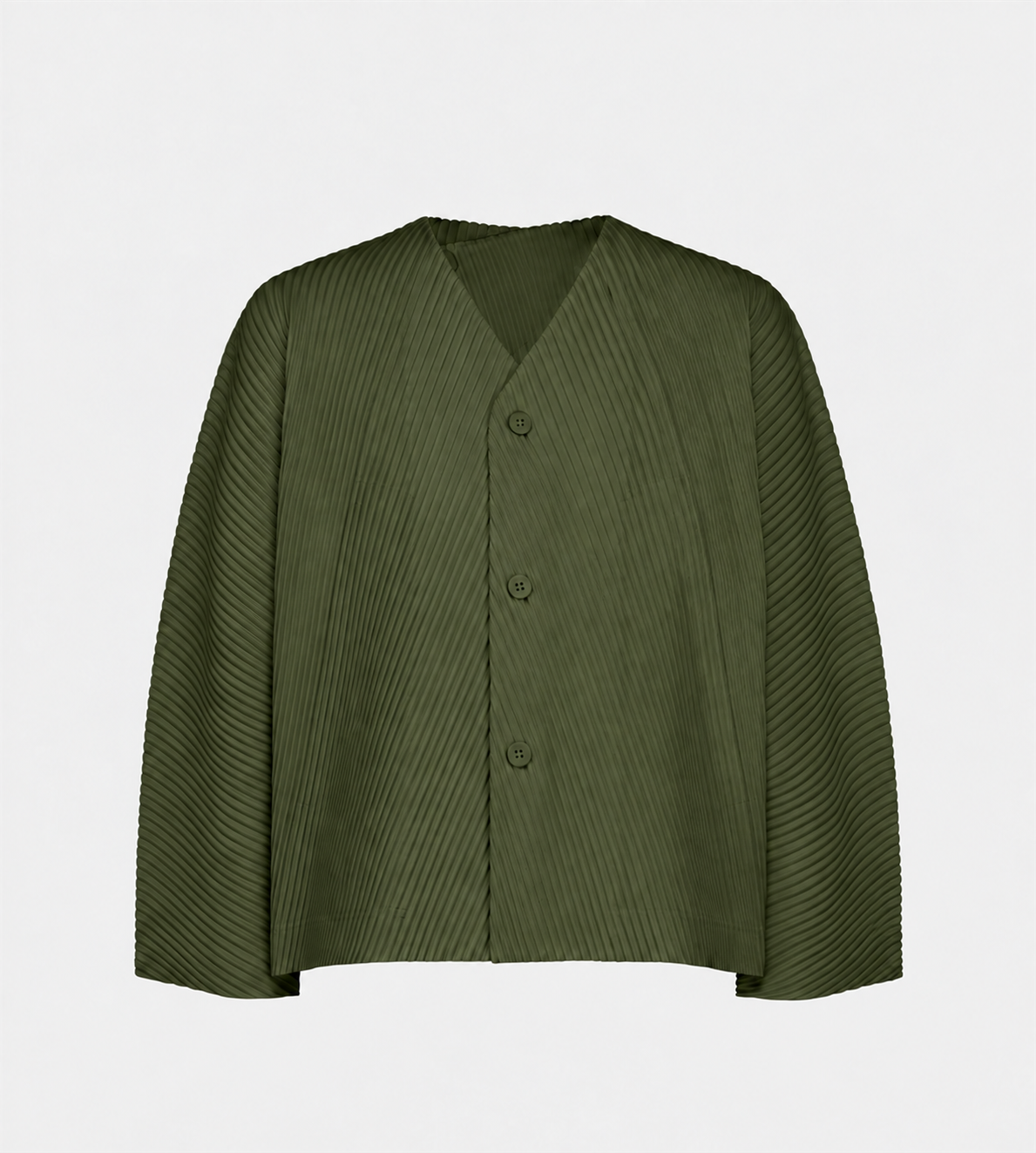 HOMME PLISSE ISSEY MIYAKE - SLASH Pleated Cardigan Dim Green