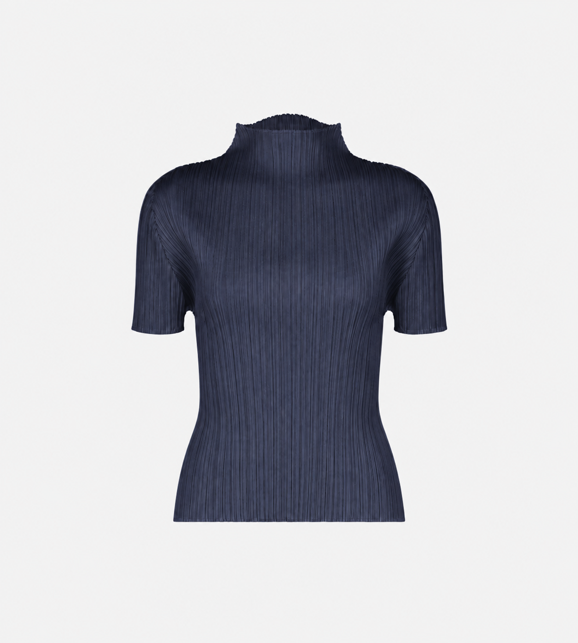 PLEATS PLEASE ISSEY MIYAKE - High Neck Top Navy Blue