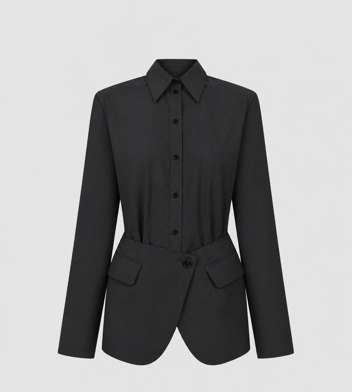 LITKOVSKA - Blouse With Suiting Detail Grey