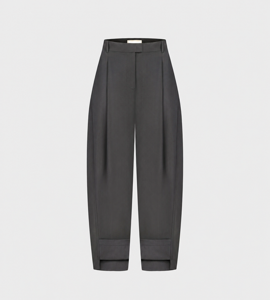 LITKOVSKA - Pleated Barrel-Leg Pants In Grey