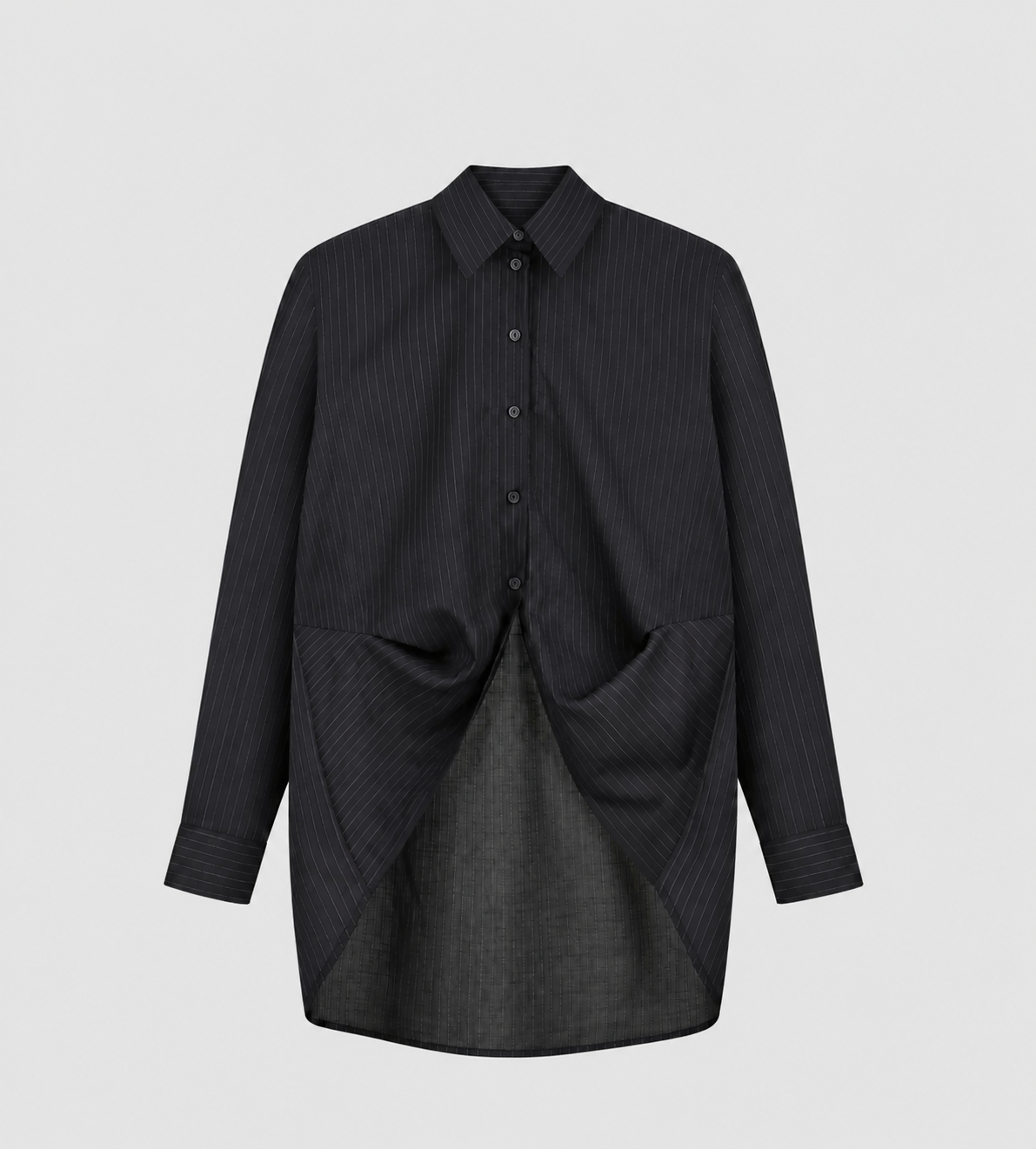 LITKOVSKA - Shirt With Draped Hem Dk Navy