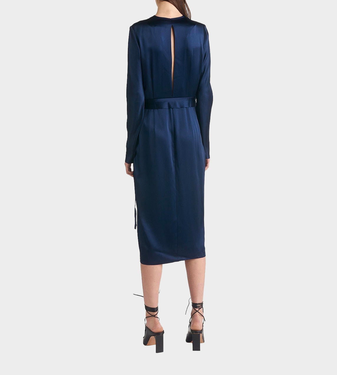 Dion Lee - Silk Satin Lace Trim Longsleeve Dress