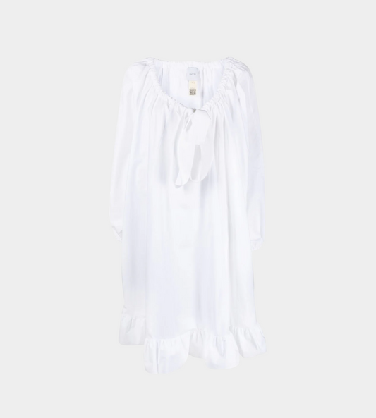 Patou - Grosgrain Frill Dress White