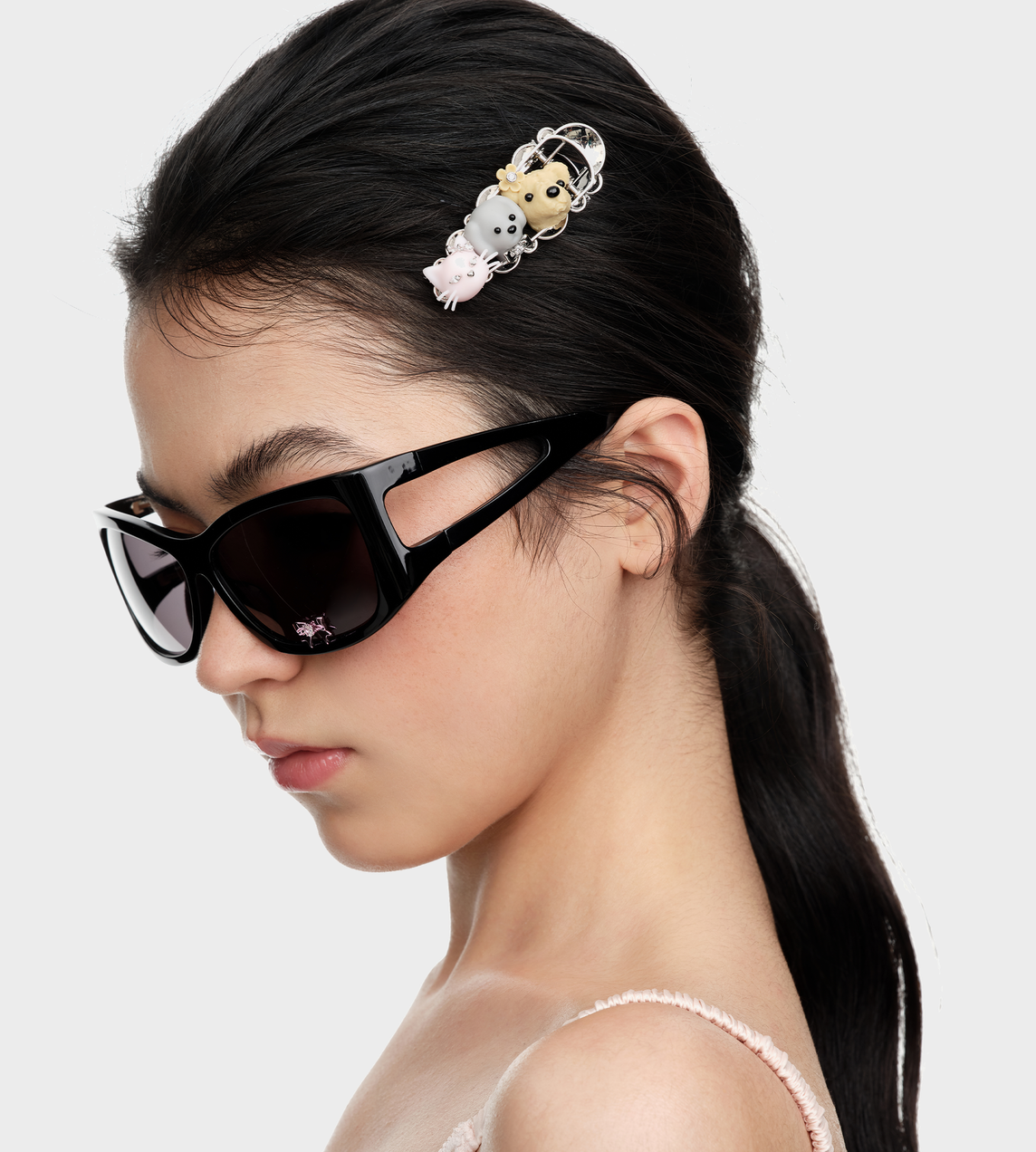Glasses Animals Hair Clip Multi color