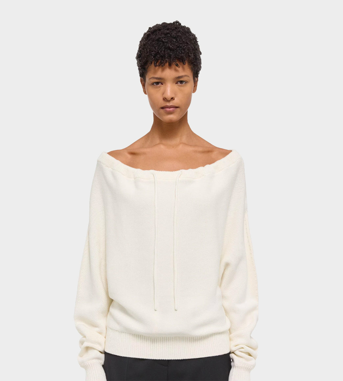 Helmut Lang - Ruched Dolman Sweater Ivory