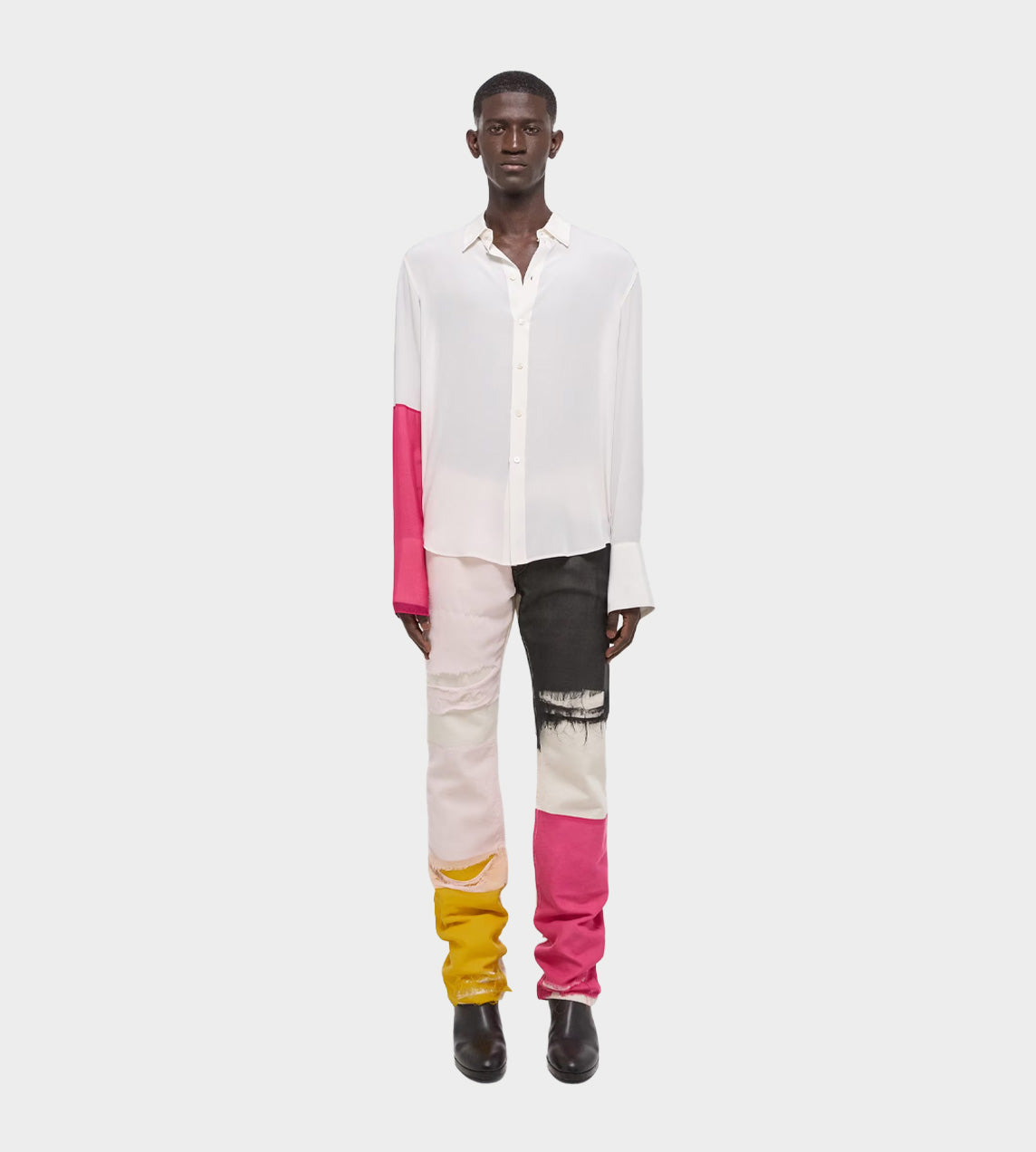 Helmut Lang - Colourblocked Shirt Fuchsia/White