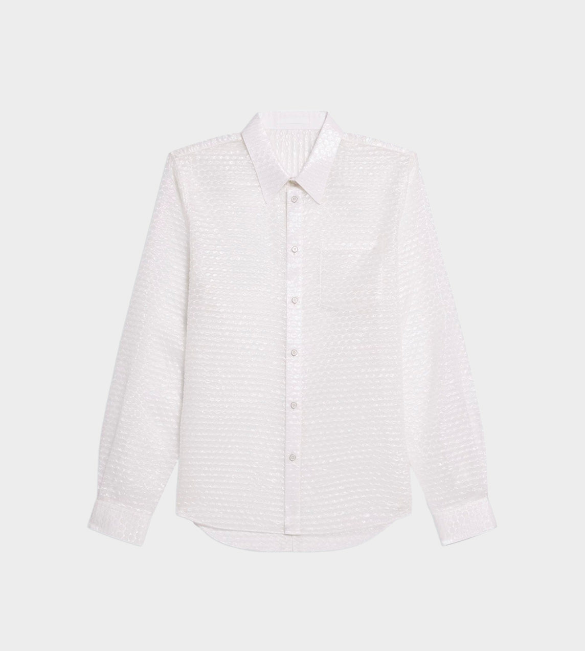 HELMUT LANG - Curved Bubble Wrap Shirt White