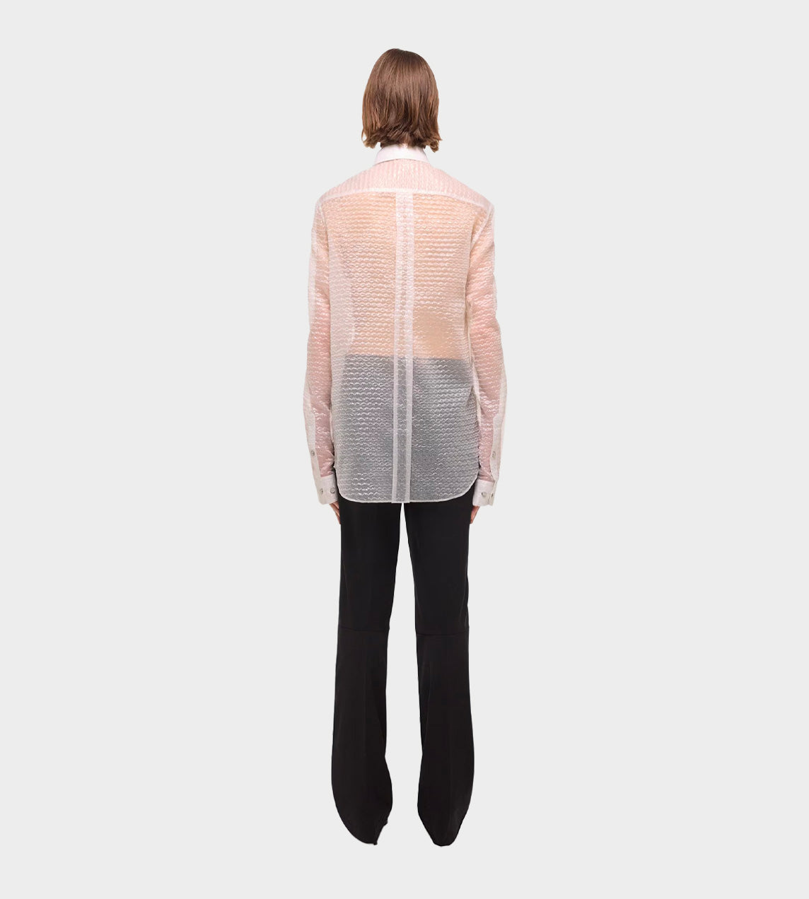 HELMUT LANG - Curved Bubble Wrap Shirt White
