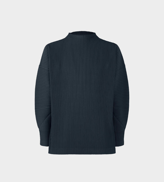 HOMME PLISSE ISSEY MIYAKE - Pleated Midnight Blue Crewneck
